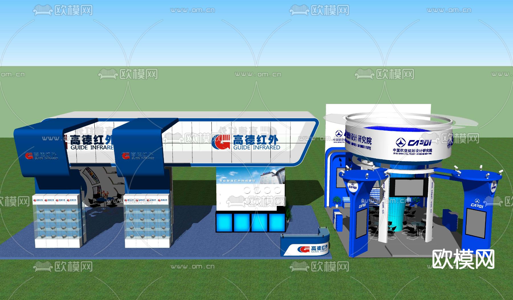 现代商品展会展厅su模型