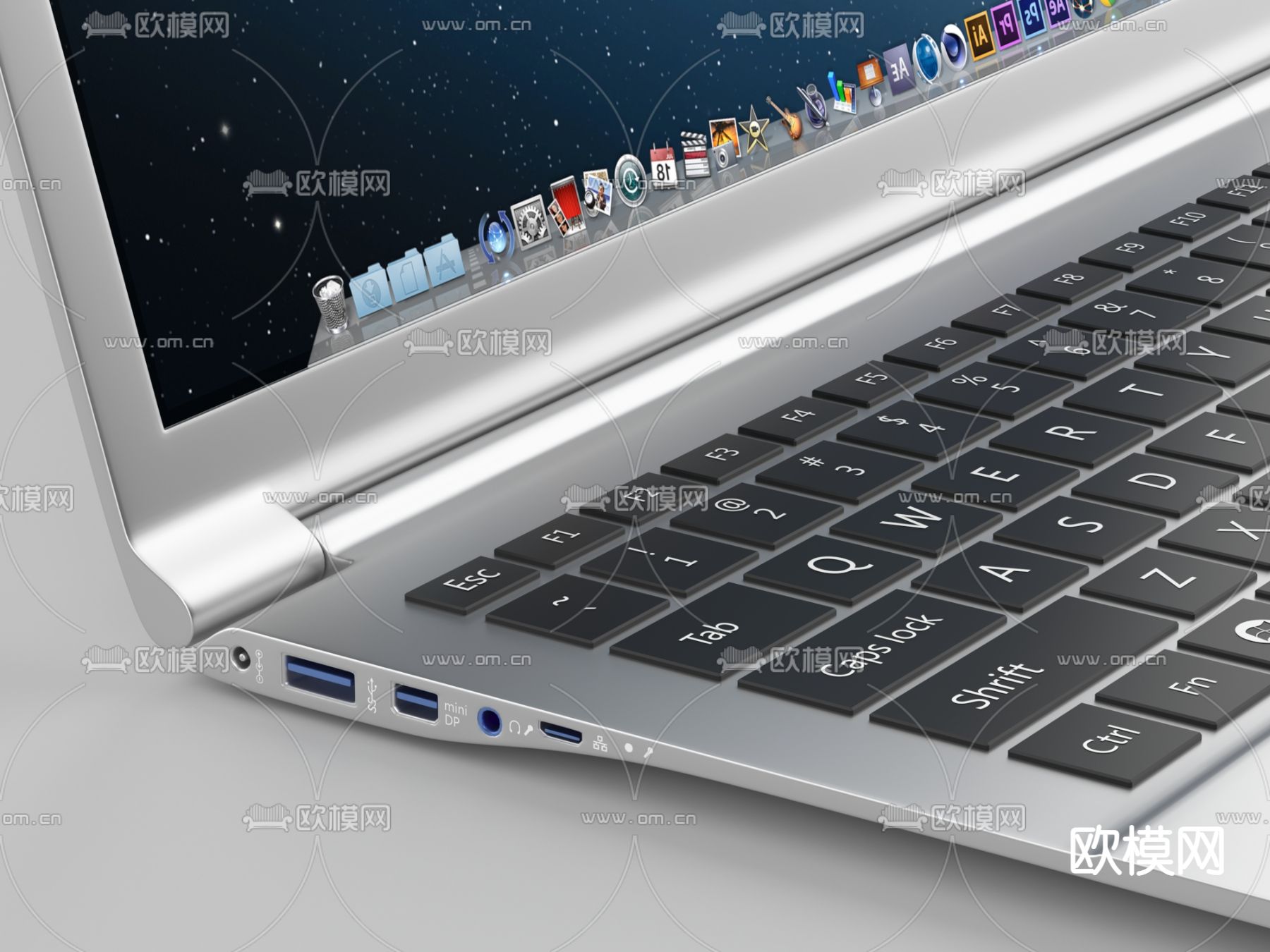 笔记本电脑3d模型下载（渲染图2）