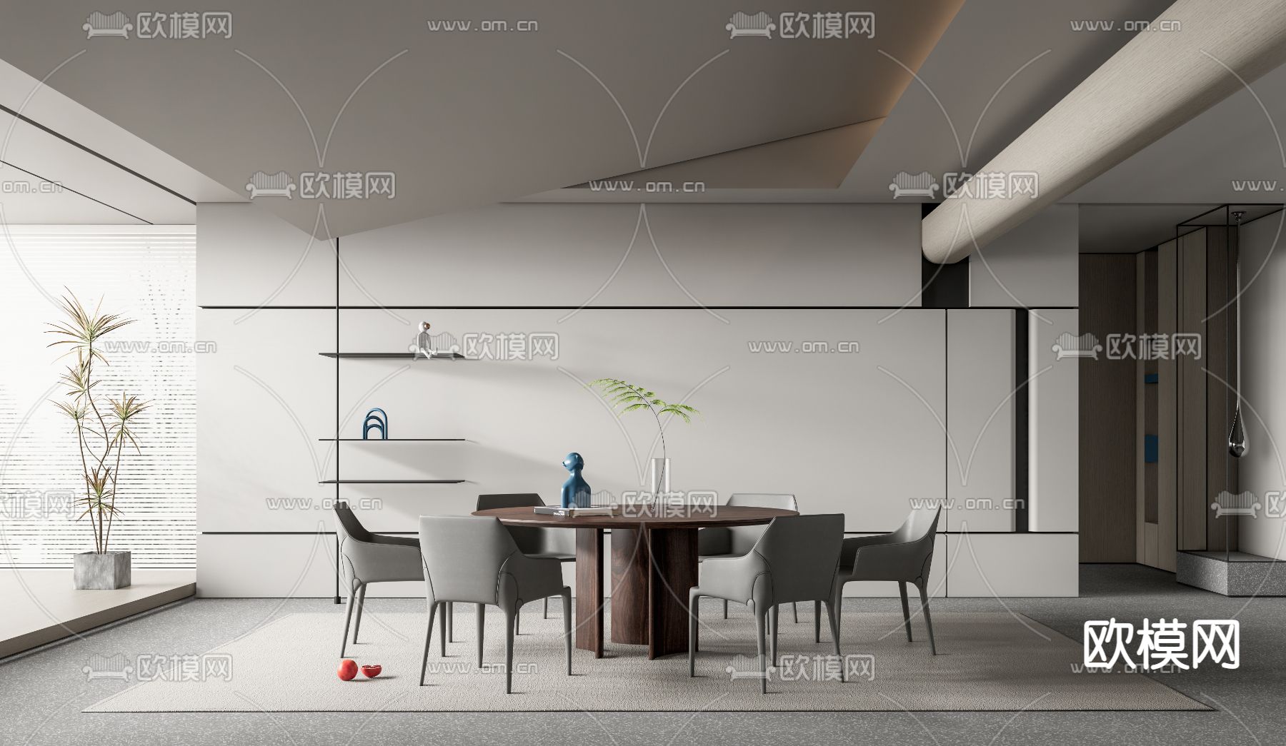 现代餐厅su模型