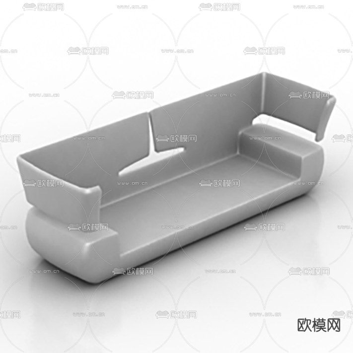 现代轻奢白色皮革休闲沙发免费3d模型下载