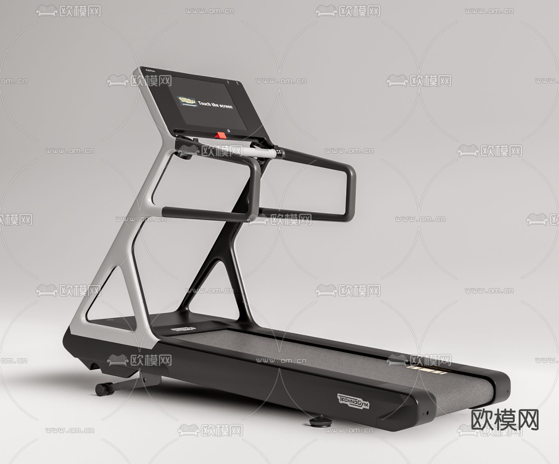 现代健身器械跑步机su模型