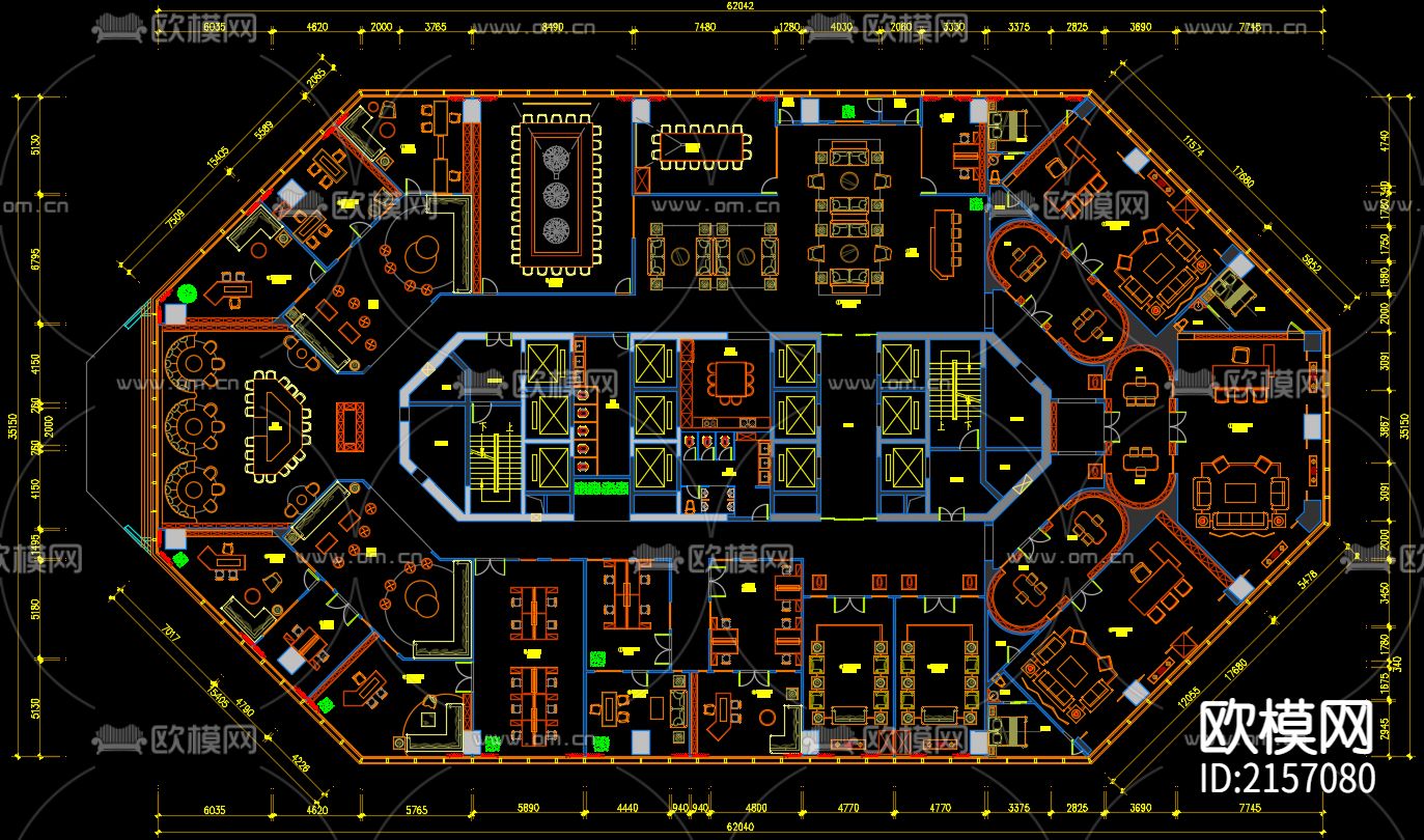 科技公司cad施工图下载（渲染图3）
