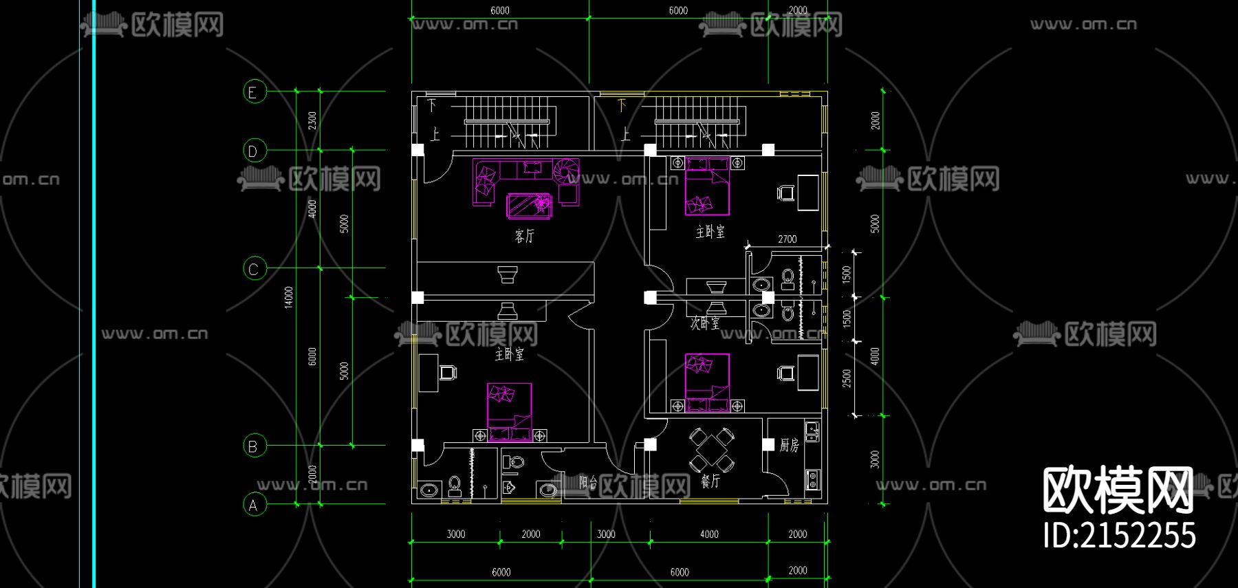 多层商住楼建筑cad施工图下载（渲染图4）