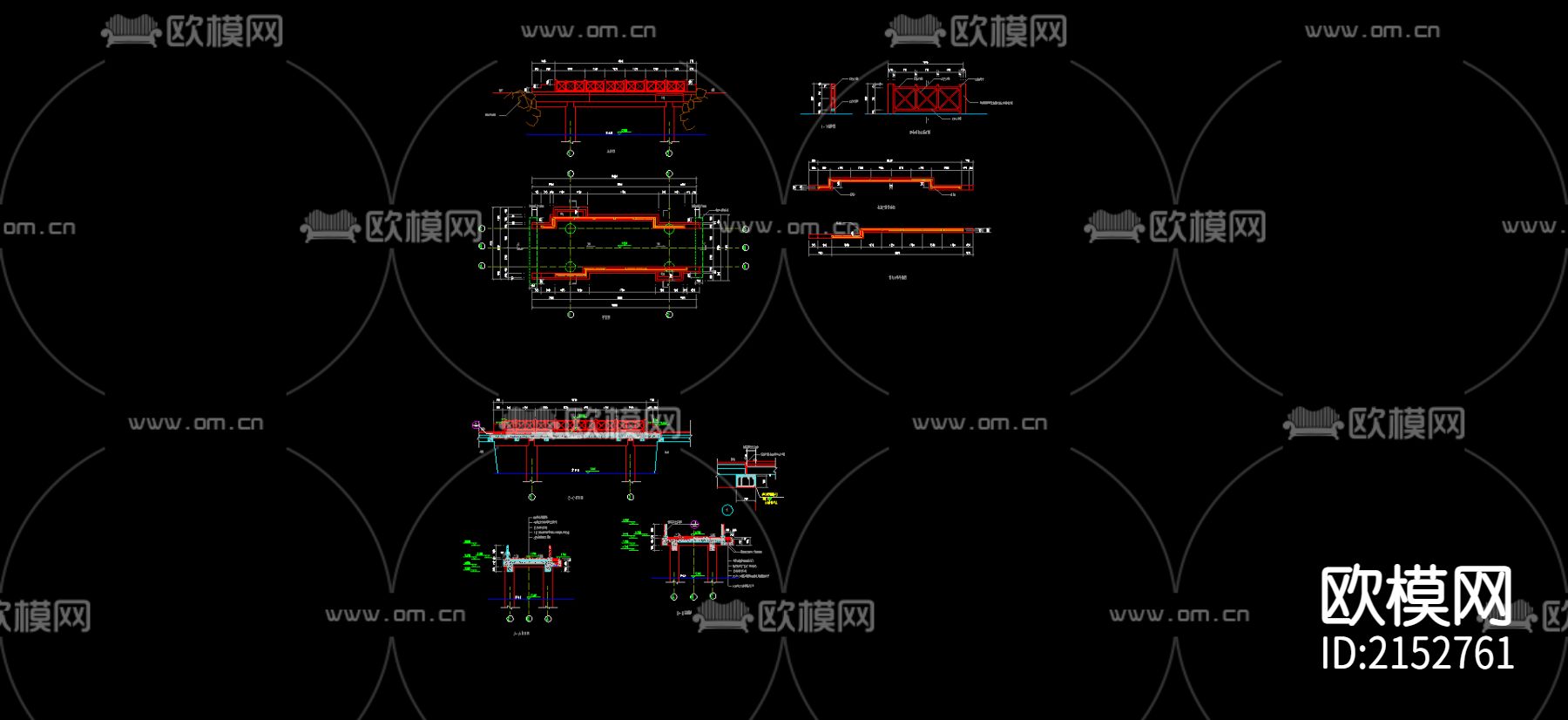 园桥方案节点大样下载（渲染图3）