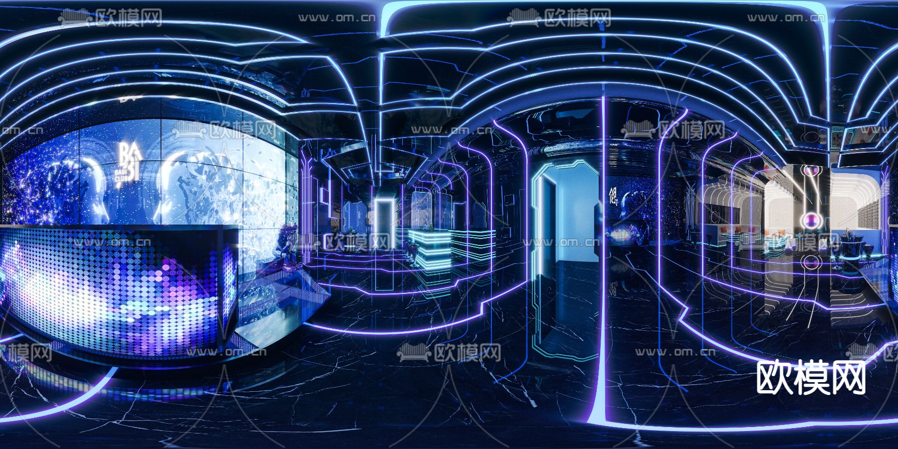 现代科技感别墅地下室KTV娱乐室cr全景3d模型下载_ID11990186_3dmax免费模型-欧模网