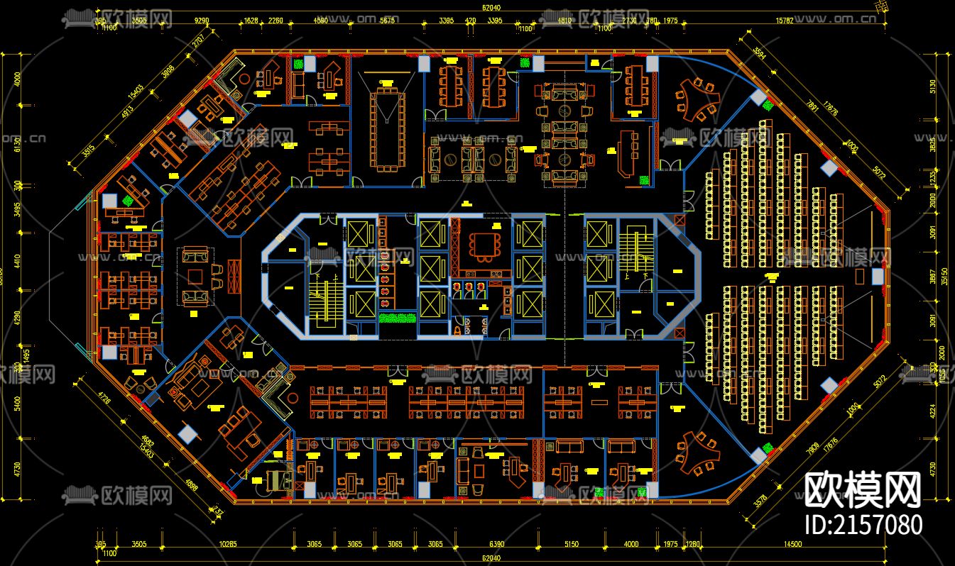科技公司cad施工图下载（渲染图1）