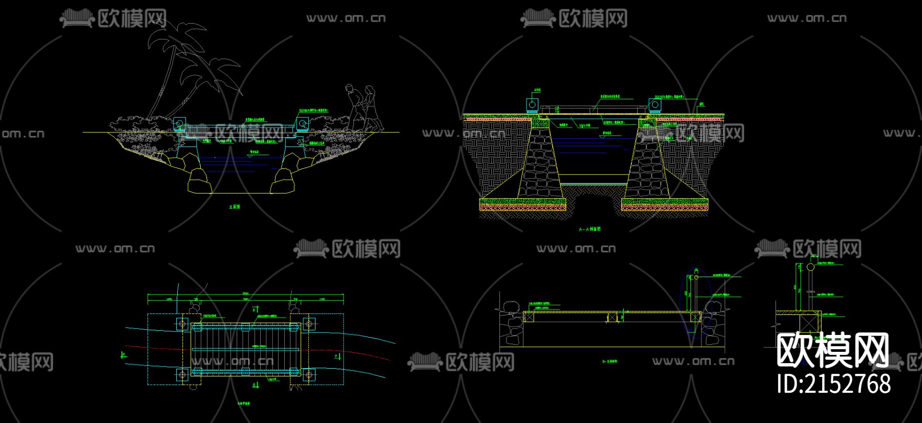 园桥方案木桥节点大样下载（渲染图4）