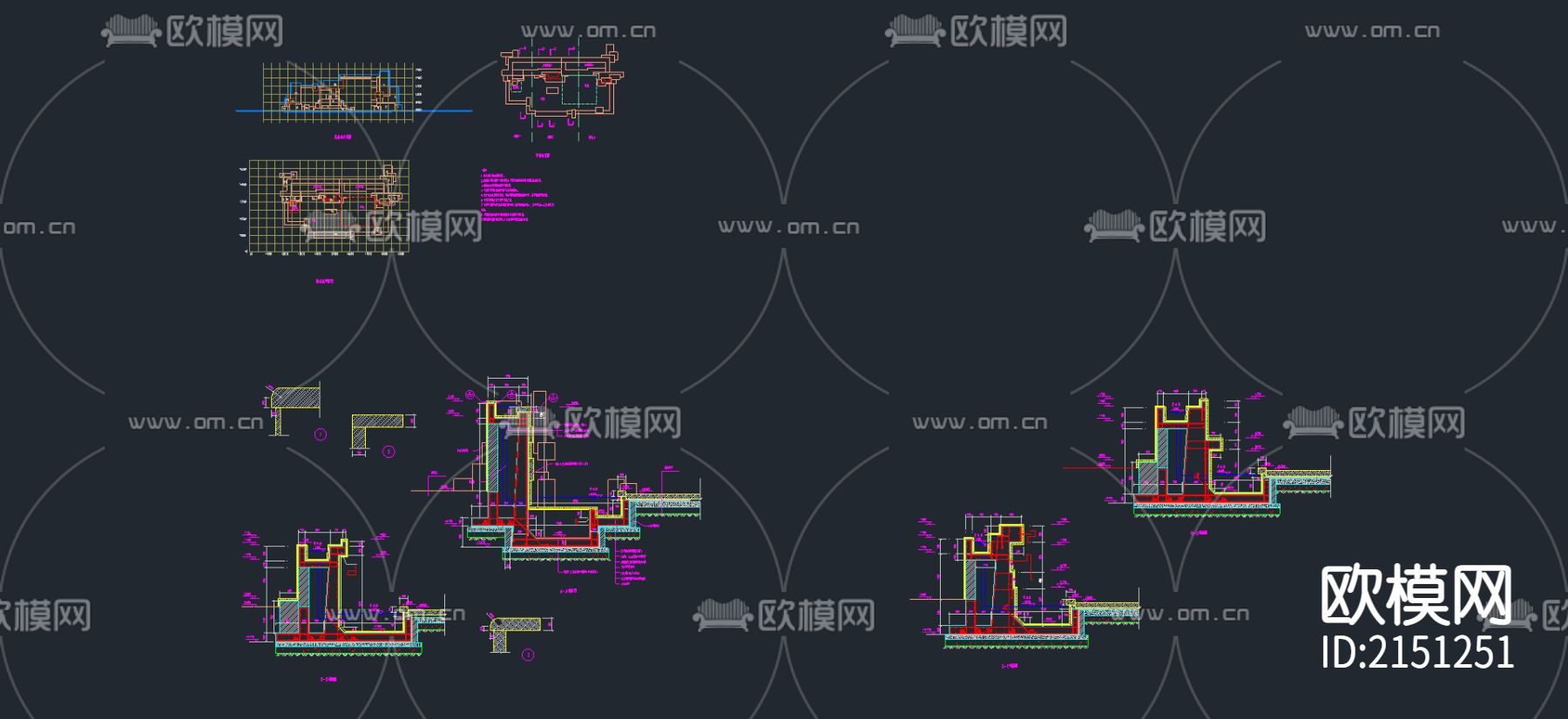 12-跌水池CAD施工图下载（渲染图2）
