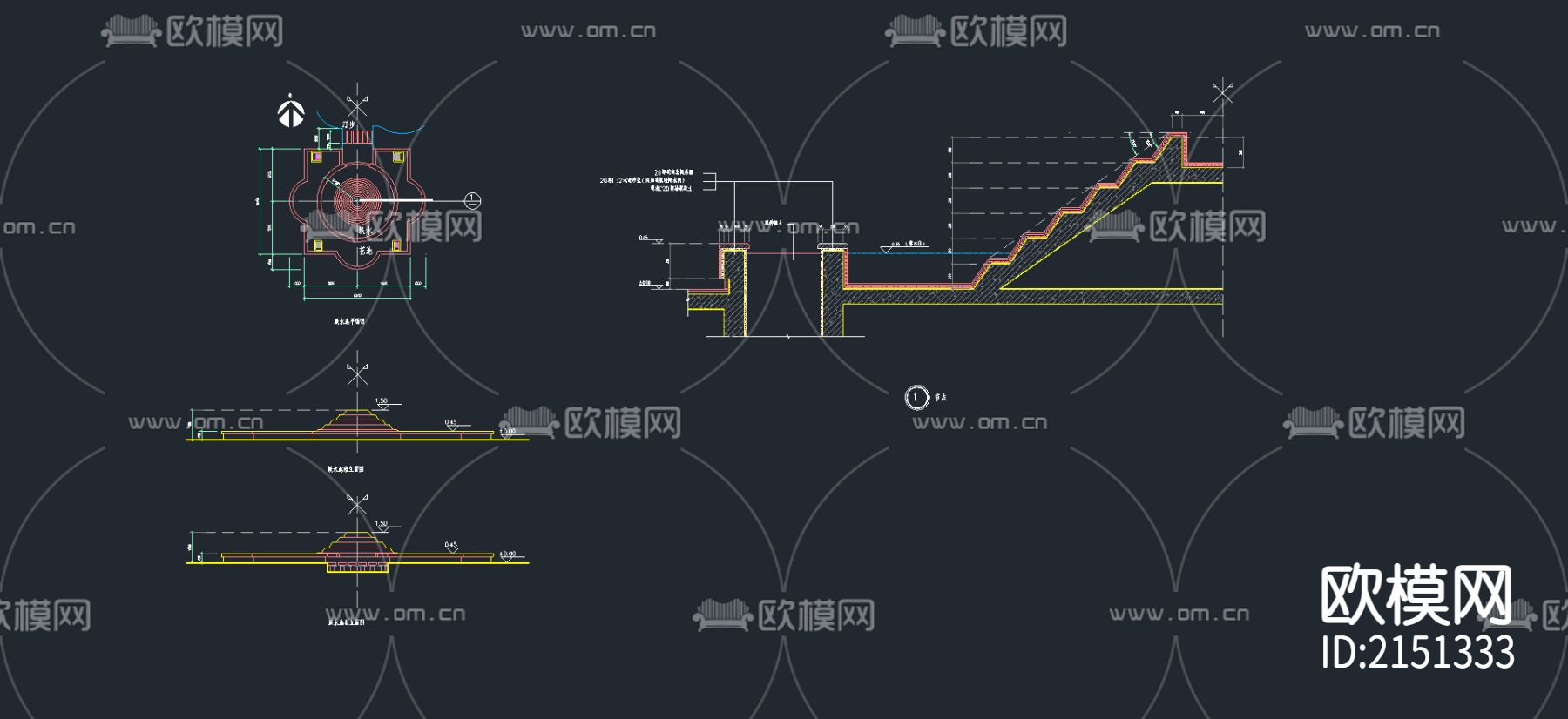 16-跌水池CAD施工图下载