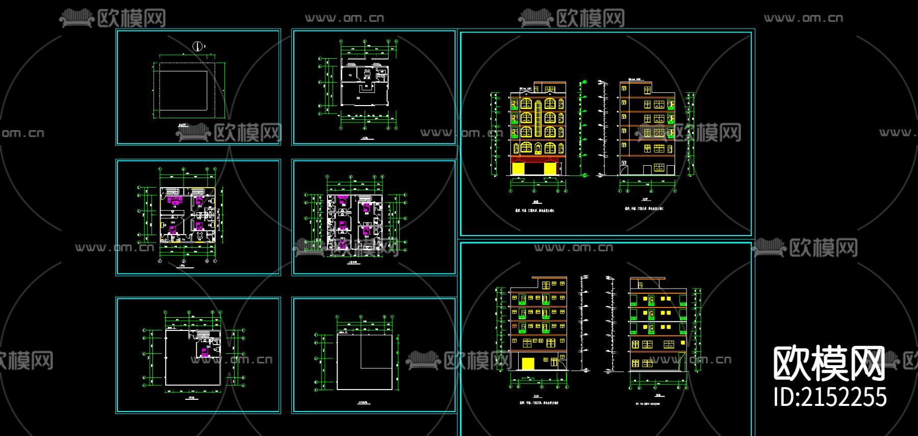 多层商住楼建筑cad施工图下载（渲染图2）
