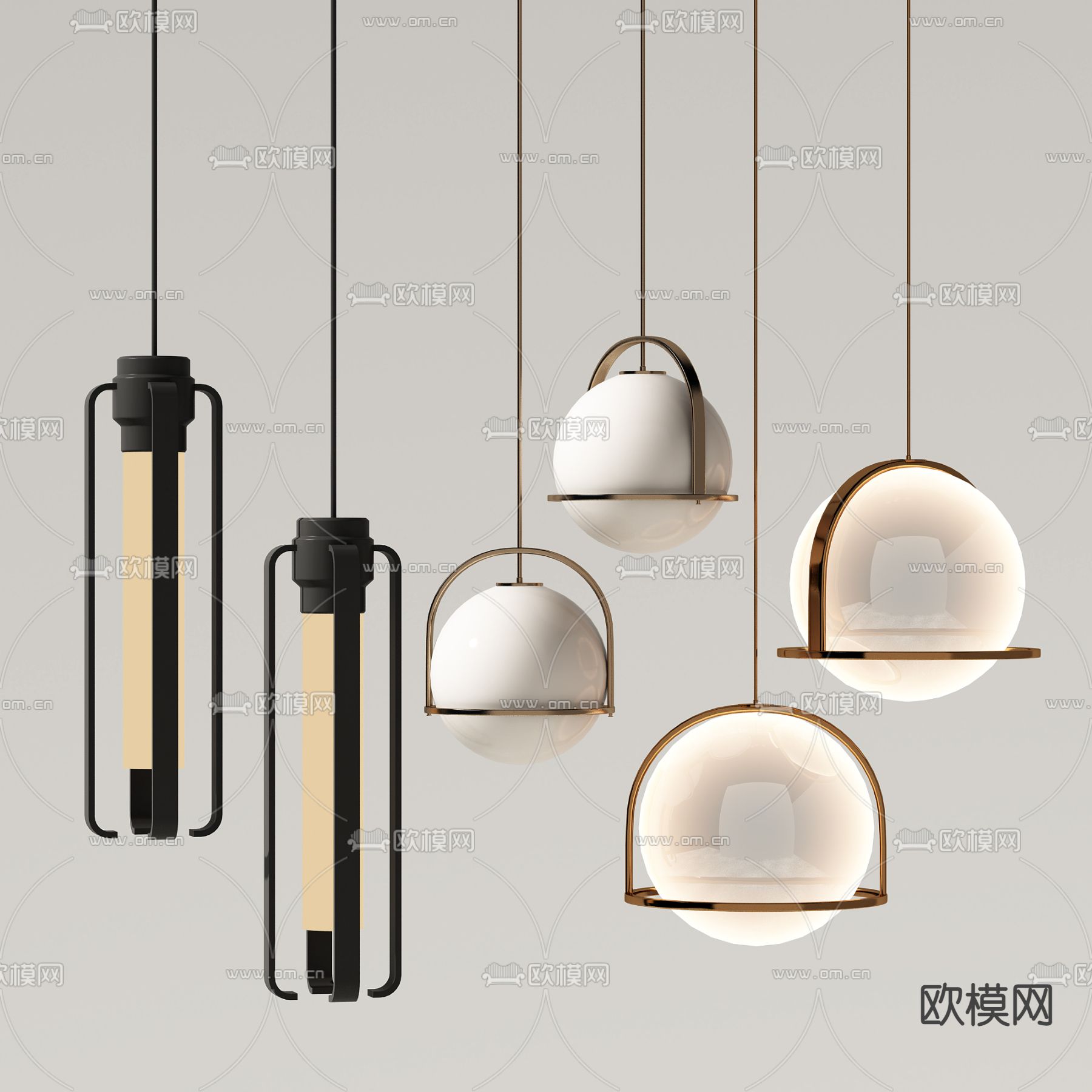 现代轻奢吊灯3d模型下载