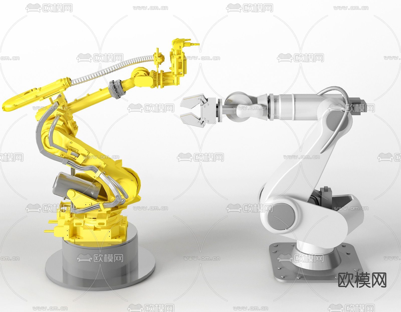 现代工业生产全自动机械臂su模型下载（渲染图1）