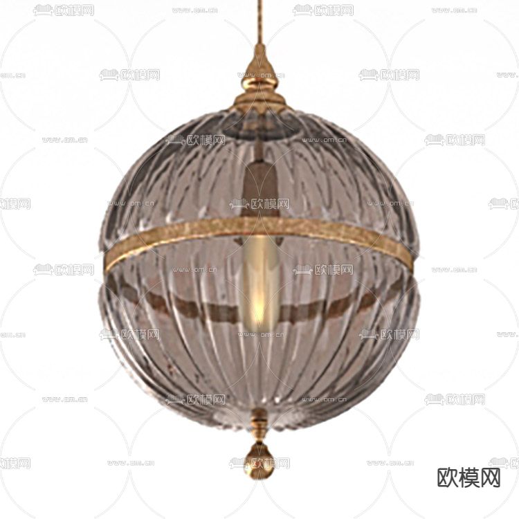 现代轻奢水晶黄铜艺术吊灯免费3d模型下载