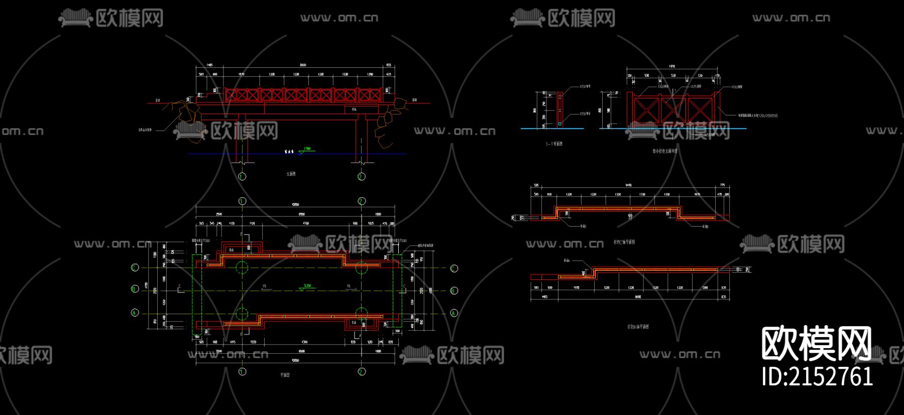 园桥方案节点大样下载（渲染图1）