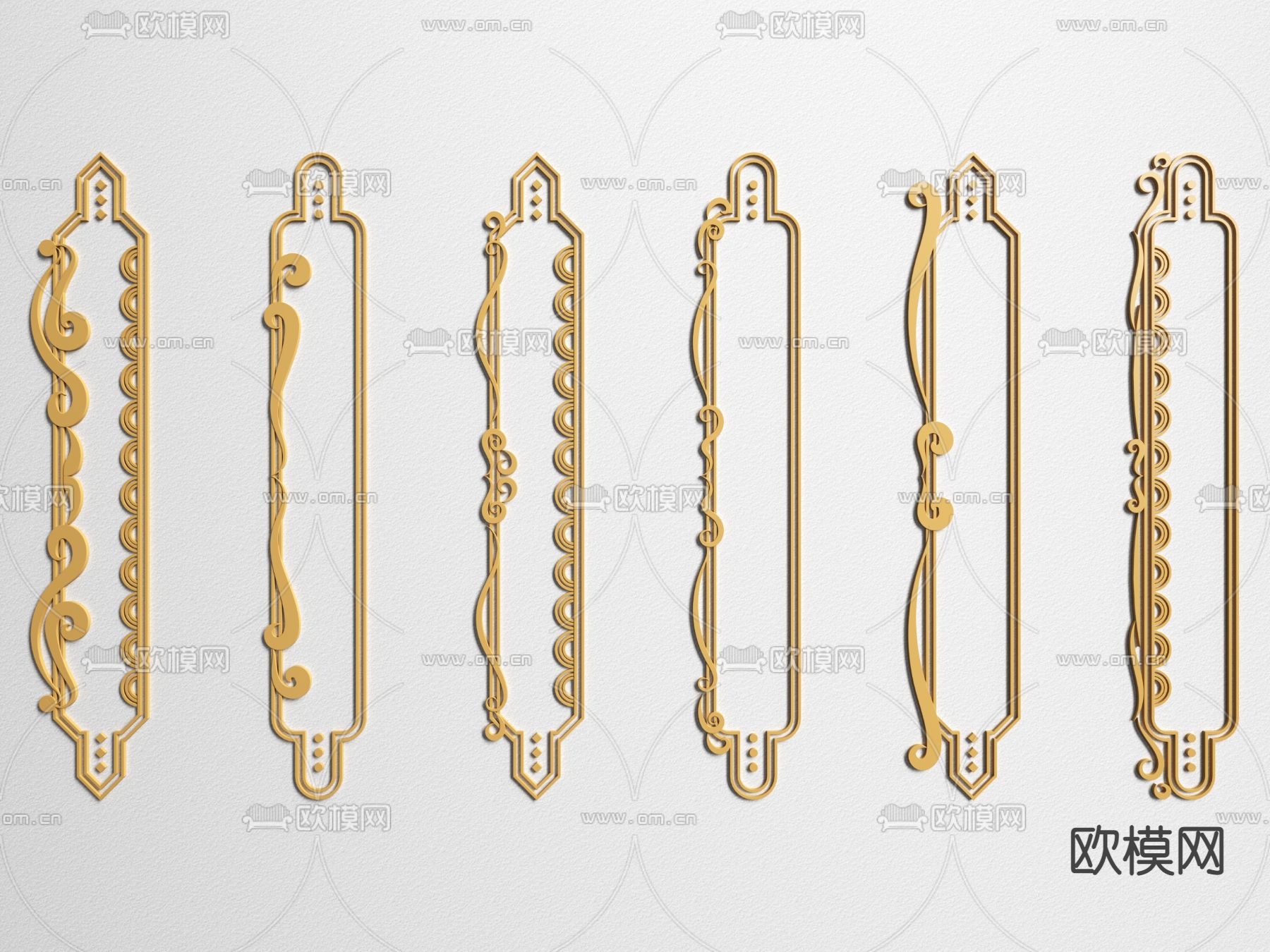 新中式金属雕花3d模型下载