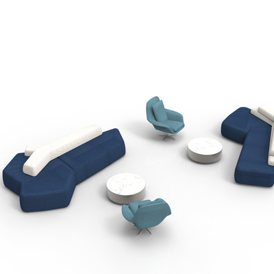  现代办公沙发组合su模型 