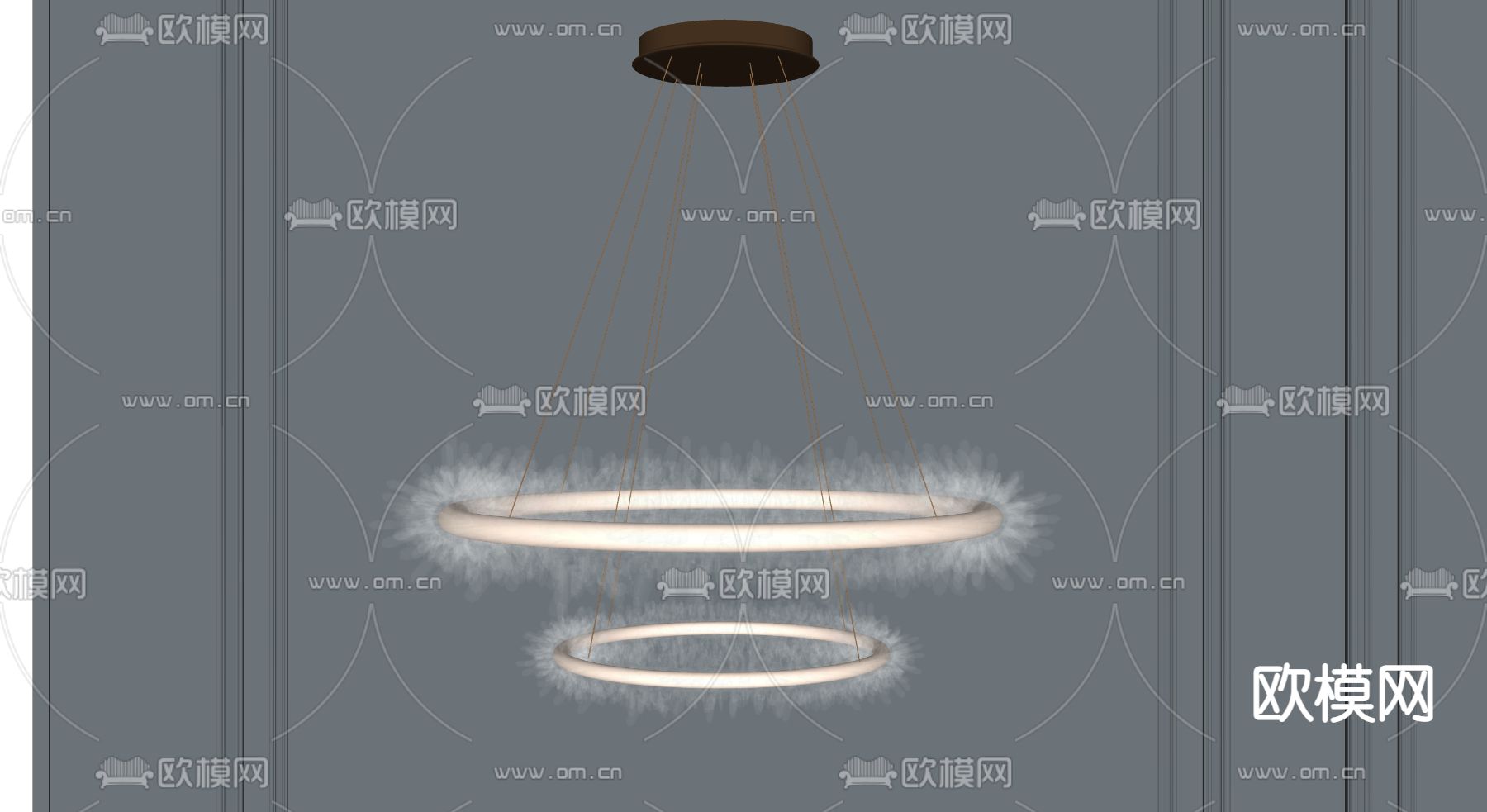 现代水晶吊灯su模型下载（渲染图2）