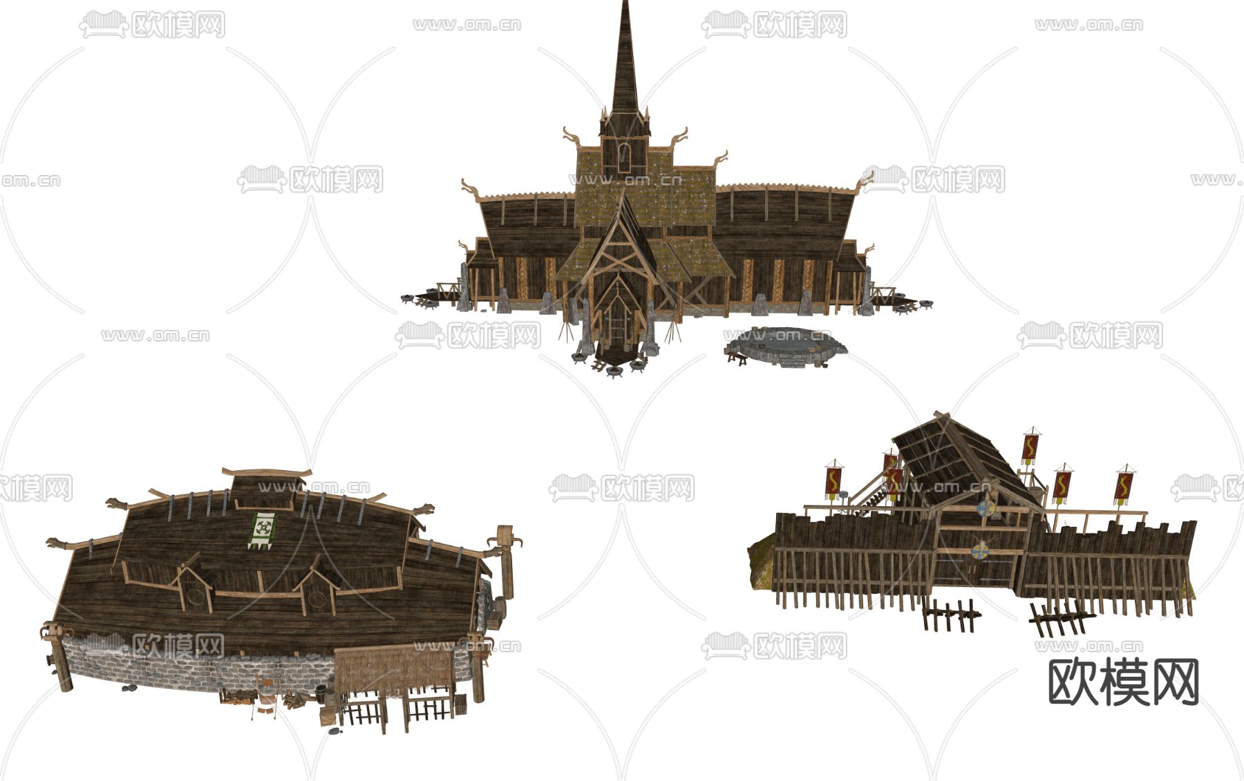 东南亚茅草屋木屋su模型下载（渲染图2）