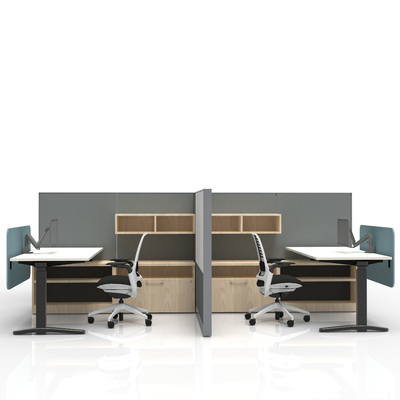  现代屏风卡位办公桌椅su模型 