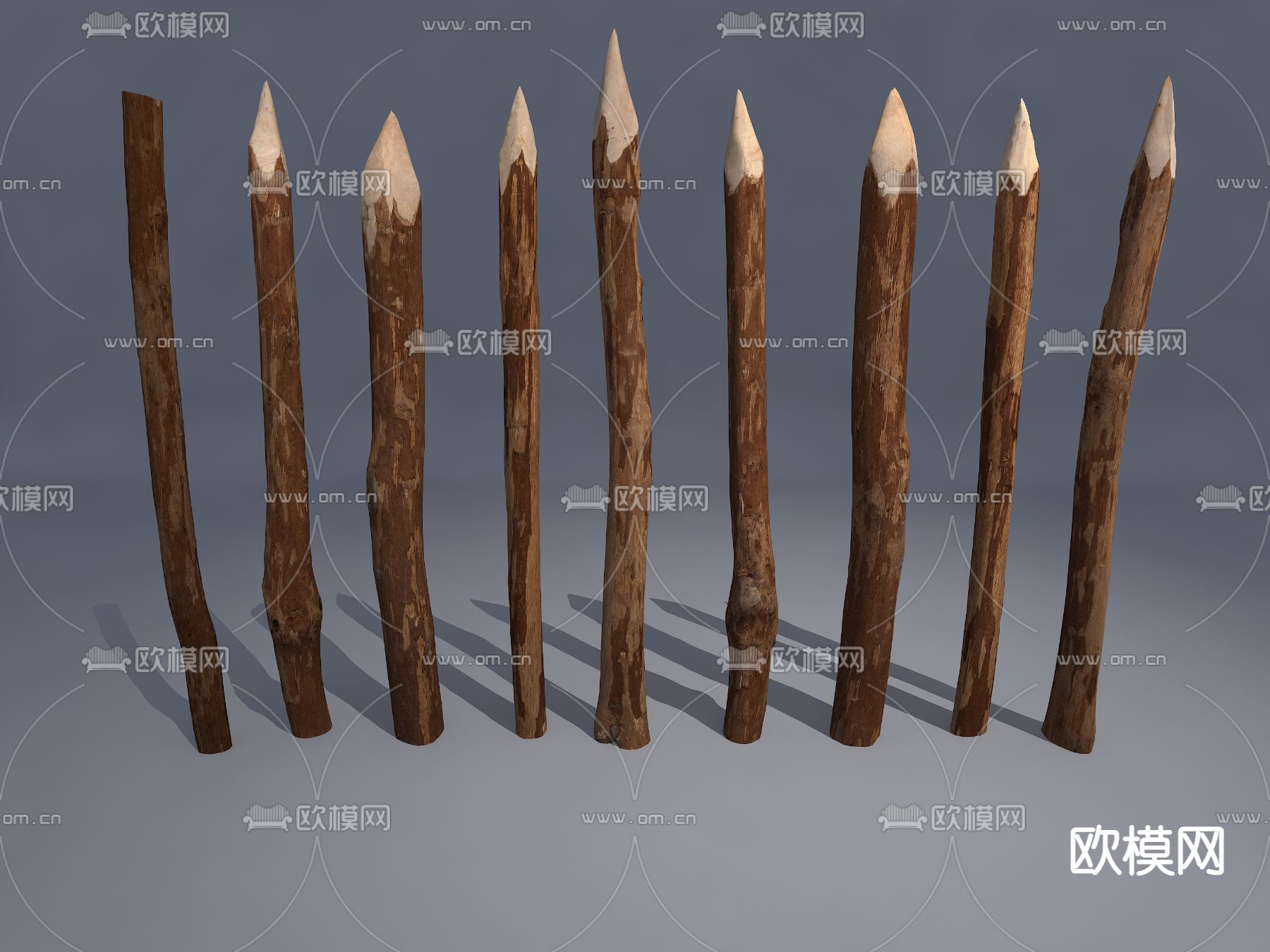 自然风树木木棍3d模型下载