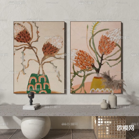 北欧装饰画3d模型下载
