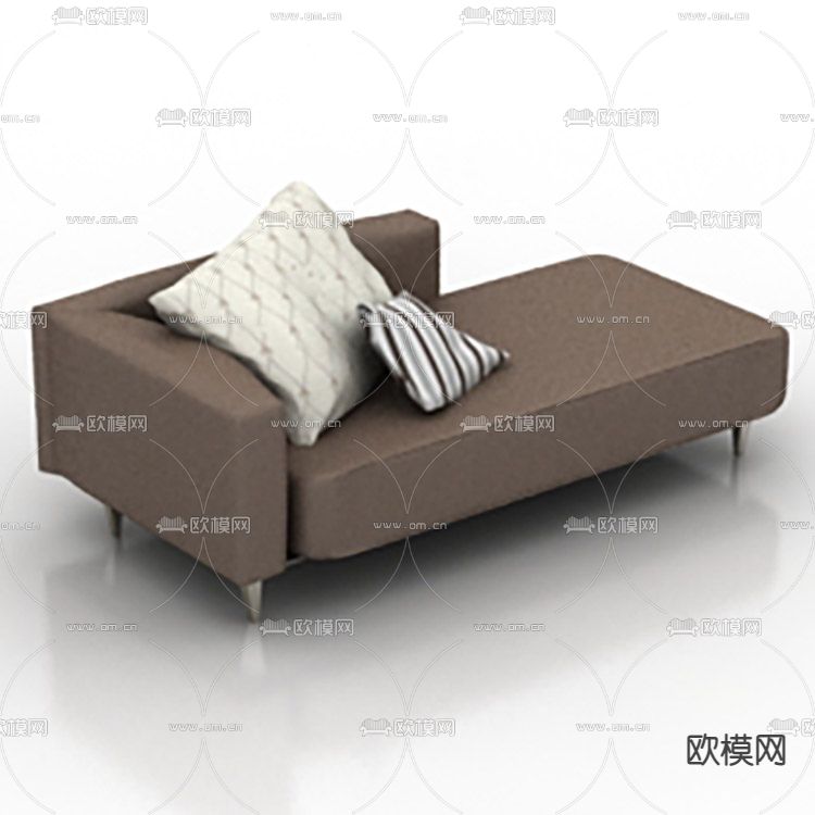 现代简约布艺金属贵妃椅免费3d模型下载