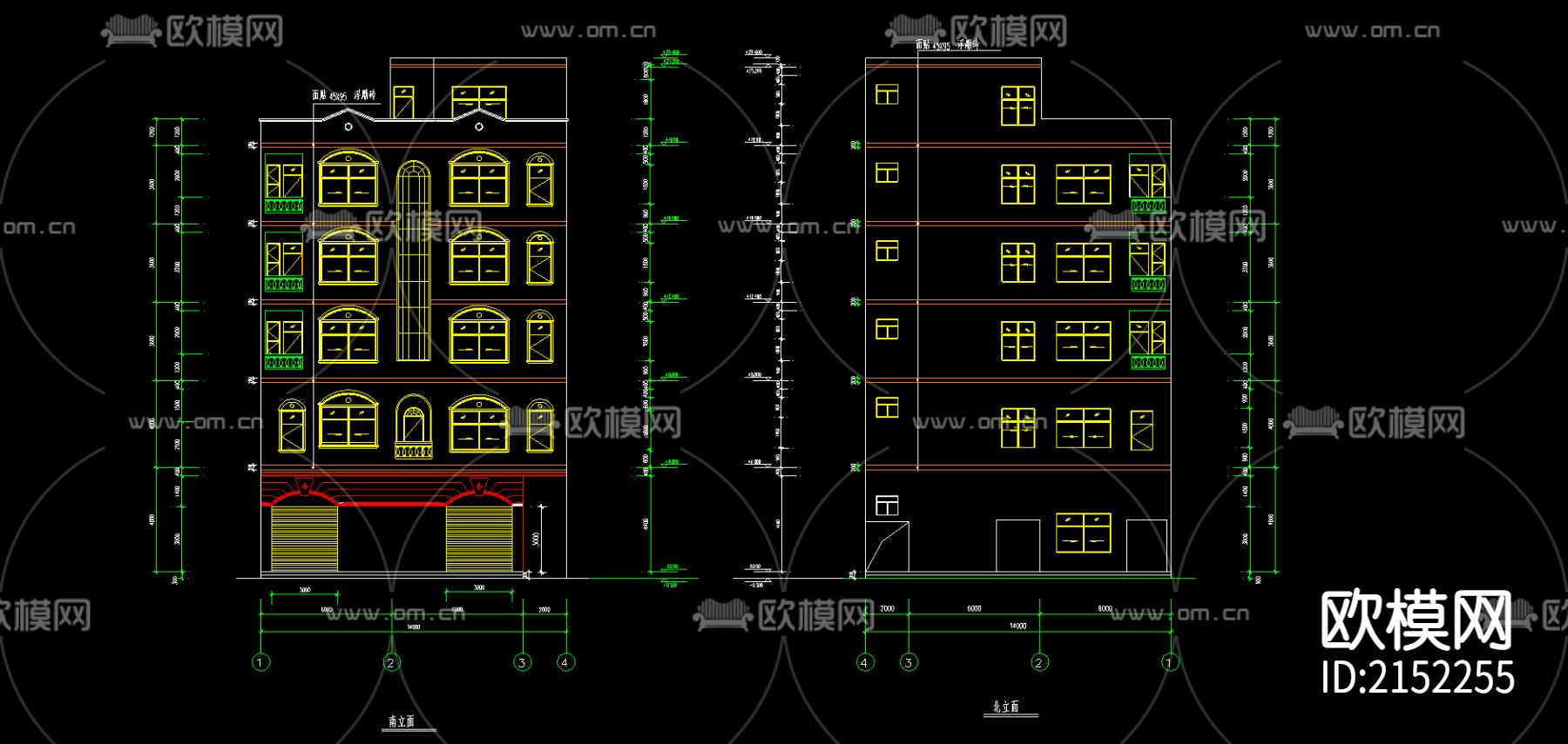 多层商住楼建筑cad施工图下载（渲染图1）
