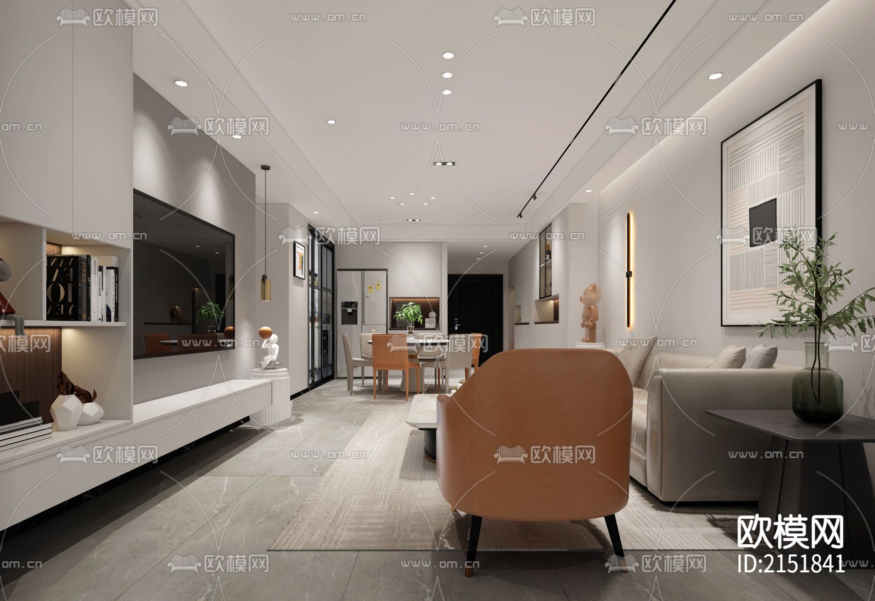 130平现代简约风格样板房CAD施工图