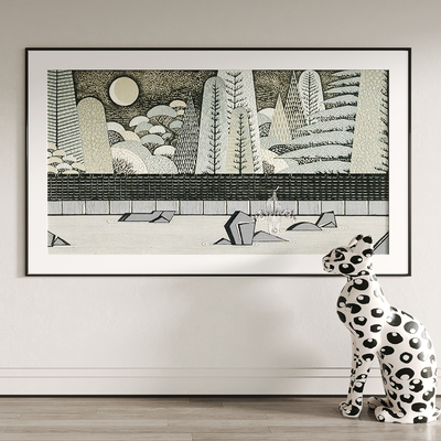 侘寂风抽象装饰画su模型