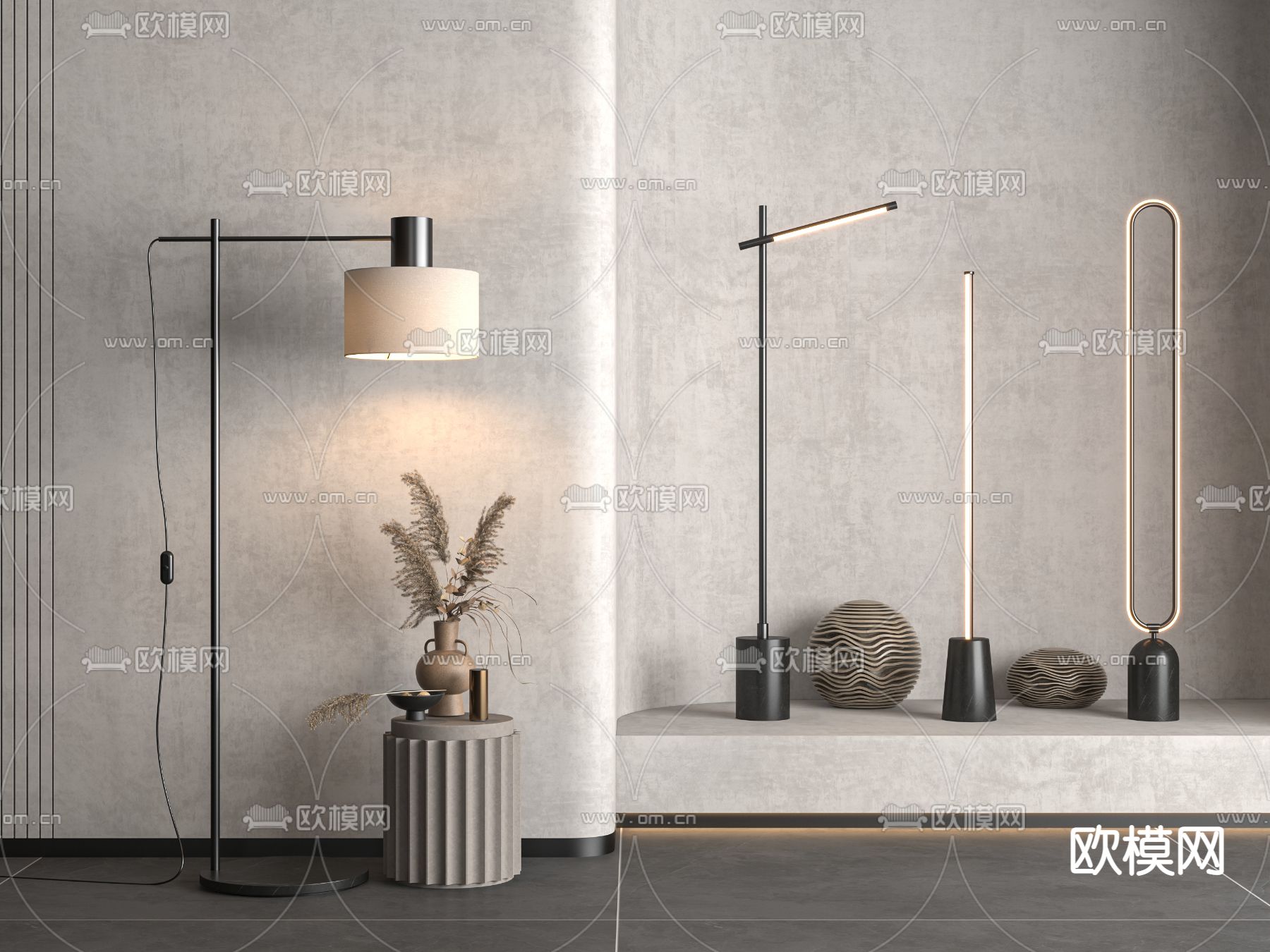 现代创意落地灯3d模型下载