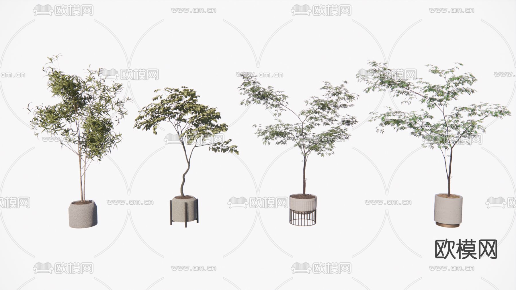现代绿植盆栽su模型