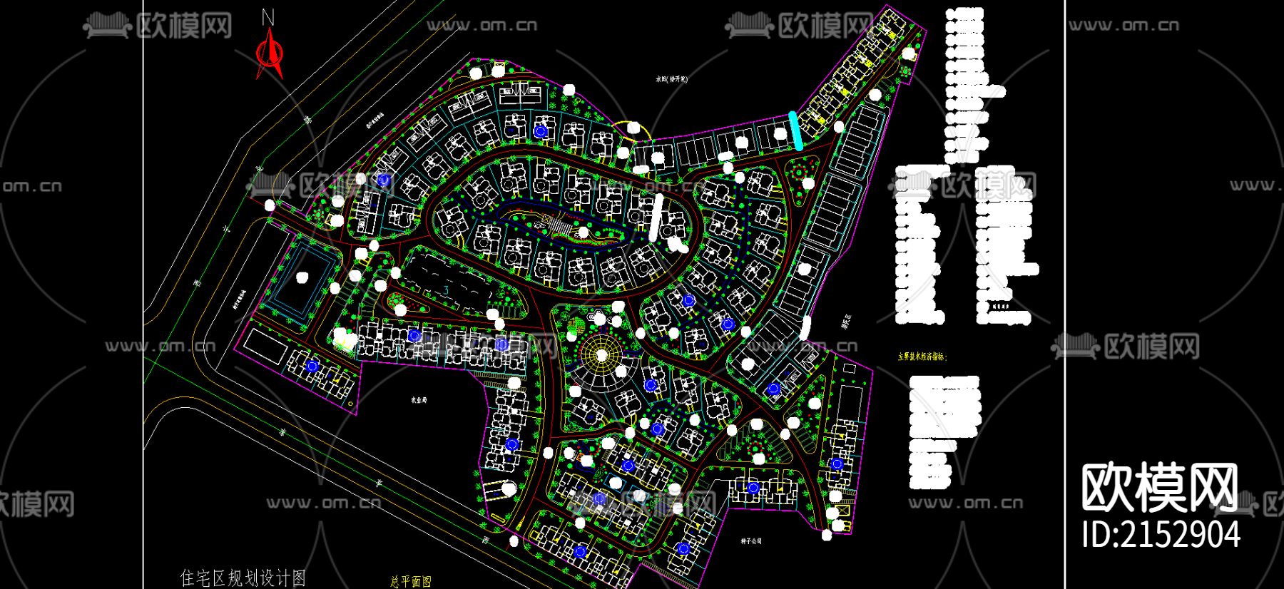 某别墅区总规划cad施工图下载（渲染图2）