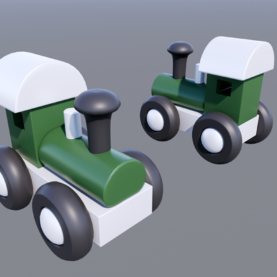  现代儿童玩具火车su模型 