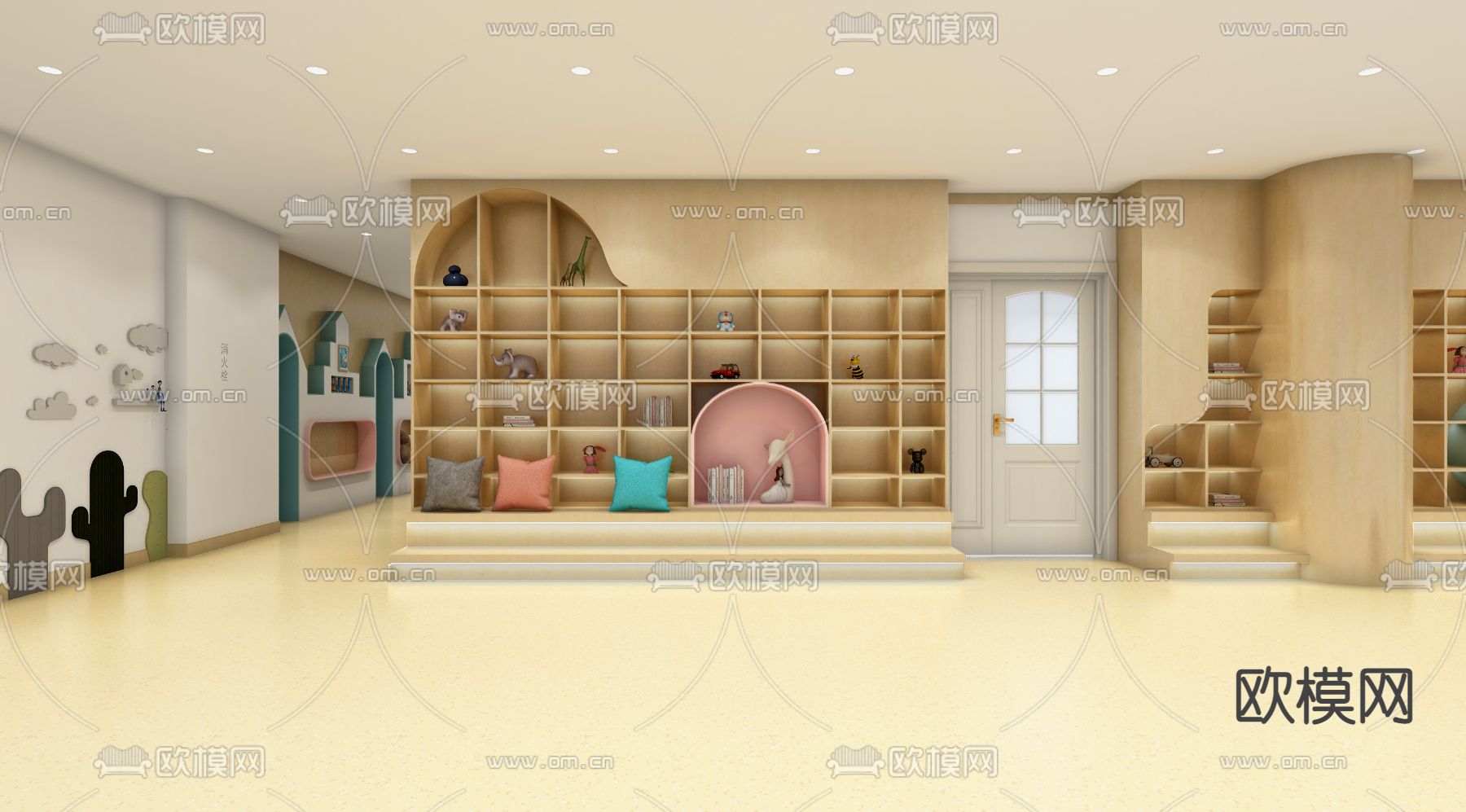 现代儿童娱乐室免费3d模型下载（渲染图1）