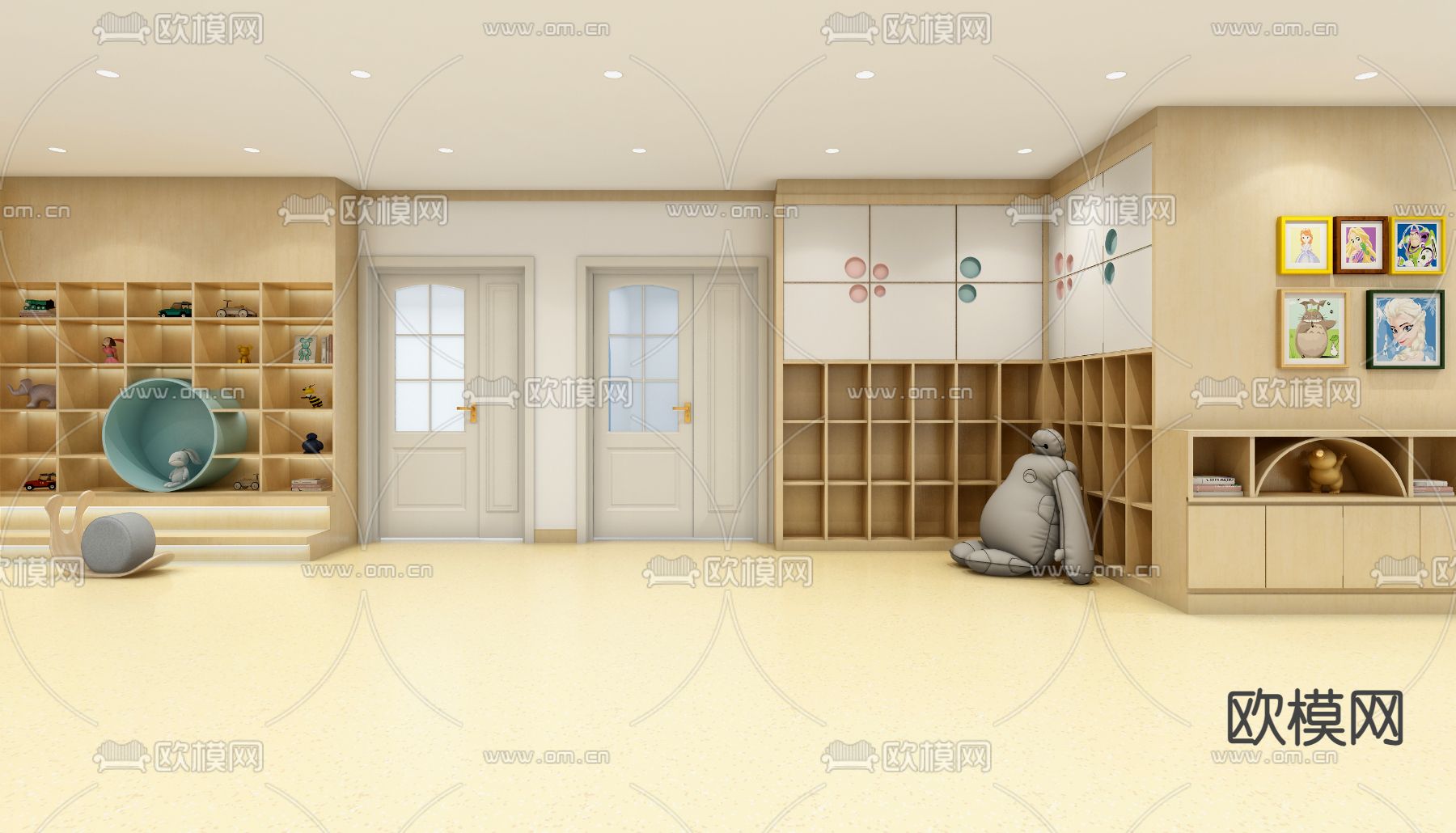 现代儿童娱乐室免费3d模型下载（渲染图3）