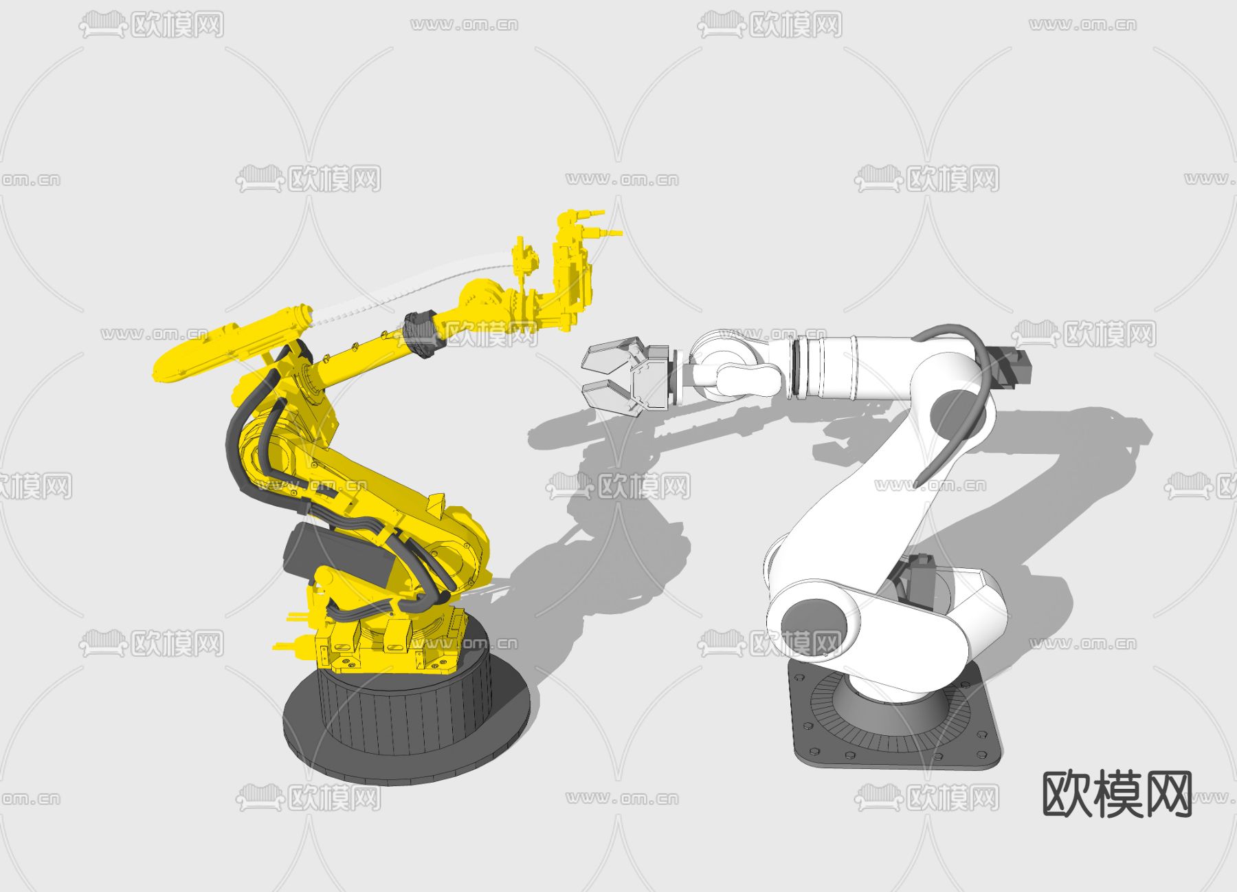 现代工业生产全自动机械臂su模型下载（渲染图2）