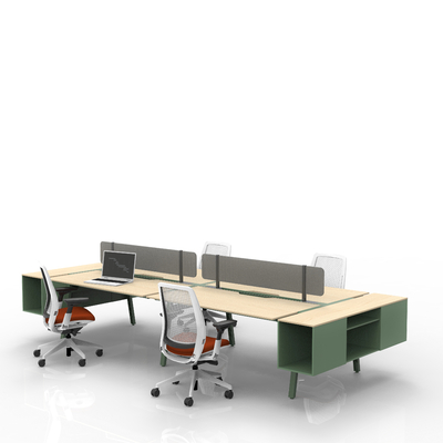  现代屏风卡位办公桌椅su模型 