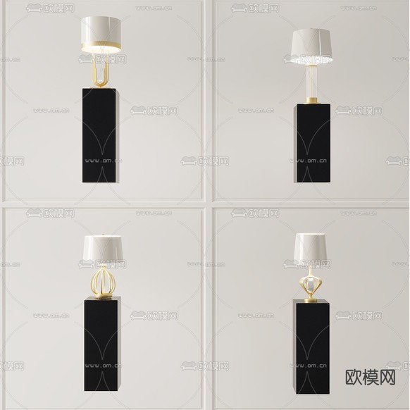 现代金属台灯3d模型下载