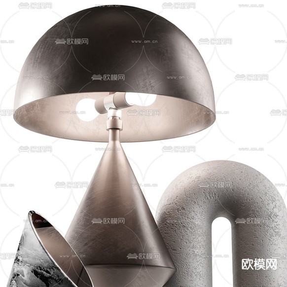 现代造旧不锈钢饰品摆件3d模型下载(渲染图3)