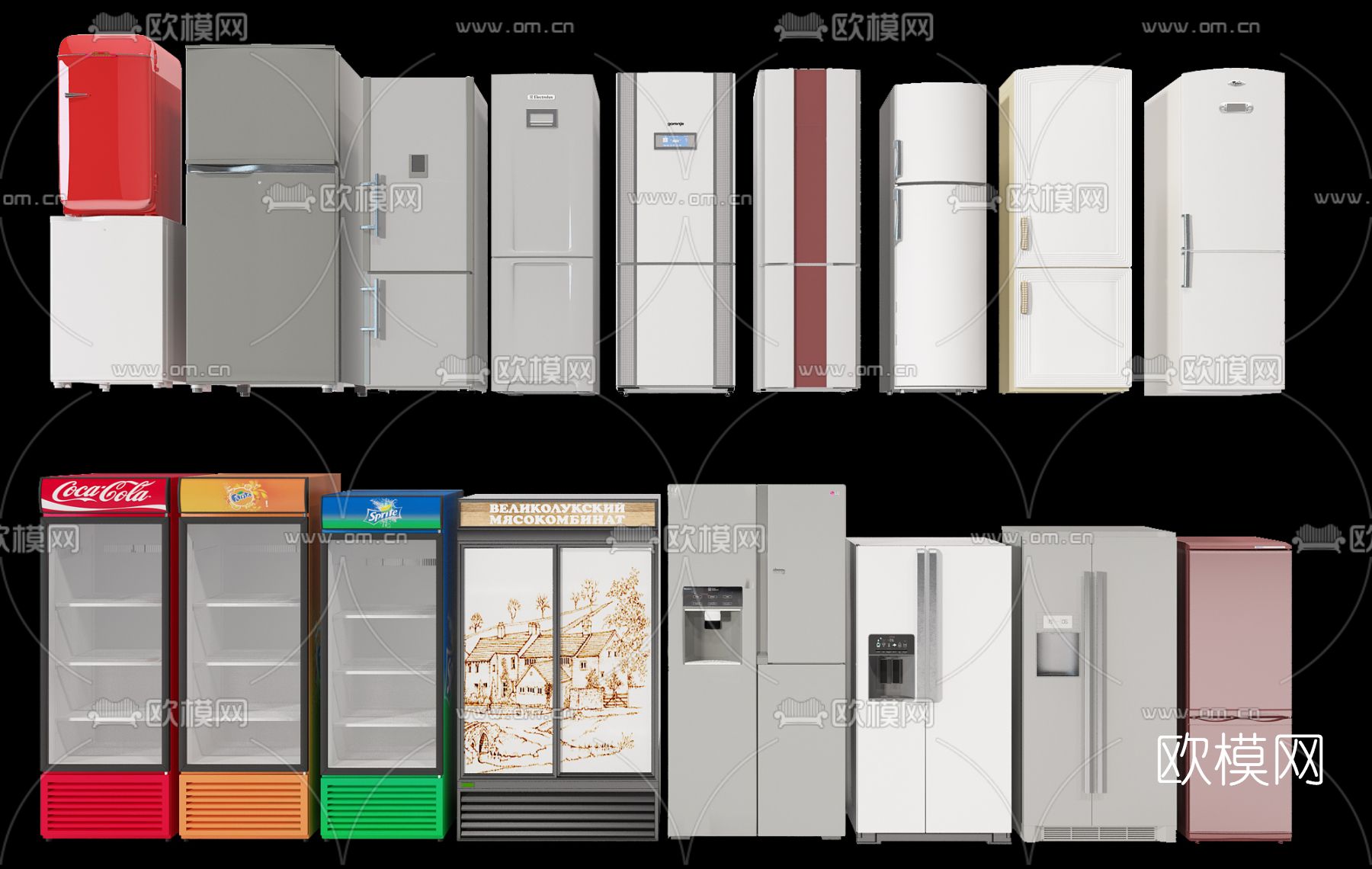 现代冰箱冰柜3d模型下载