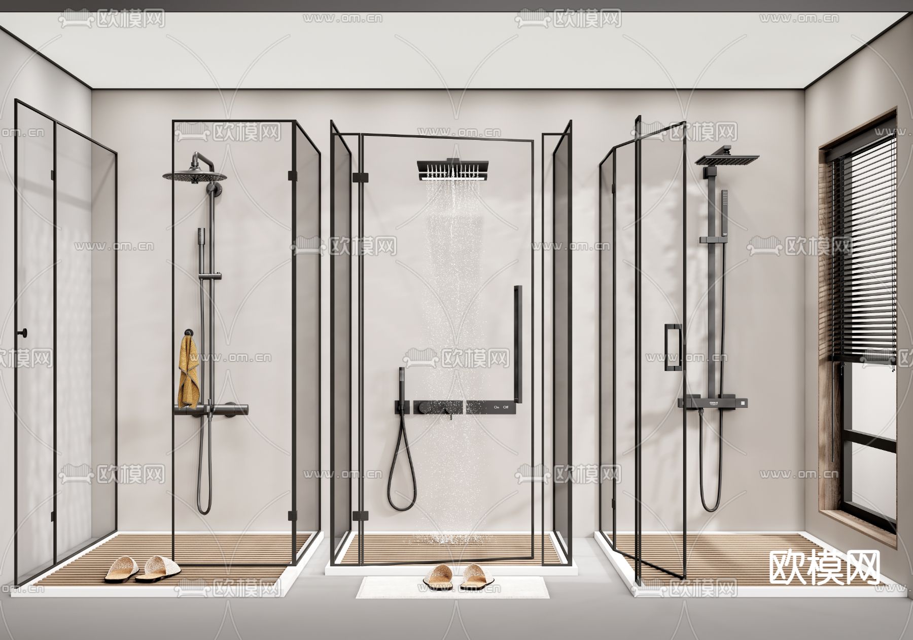 现代淋浴房淋浴间3d模型下载