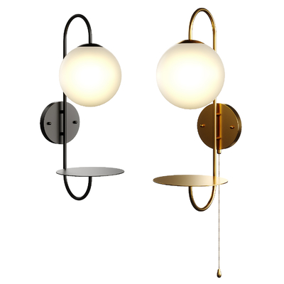  现代金属壁灯su模型 