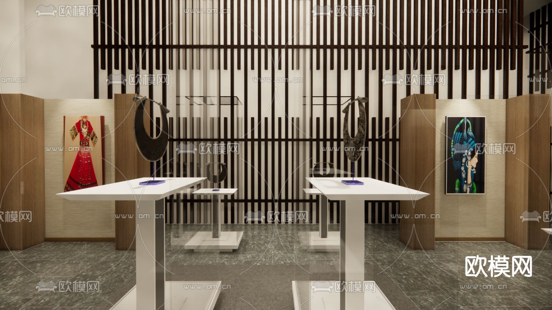 现代少数民族博物馆su模型下载（渲染图2）