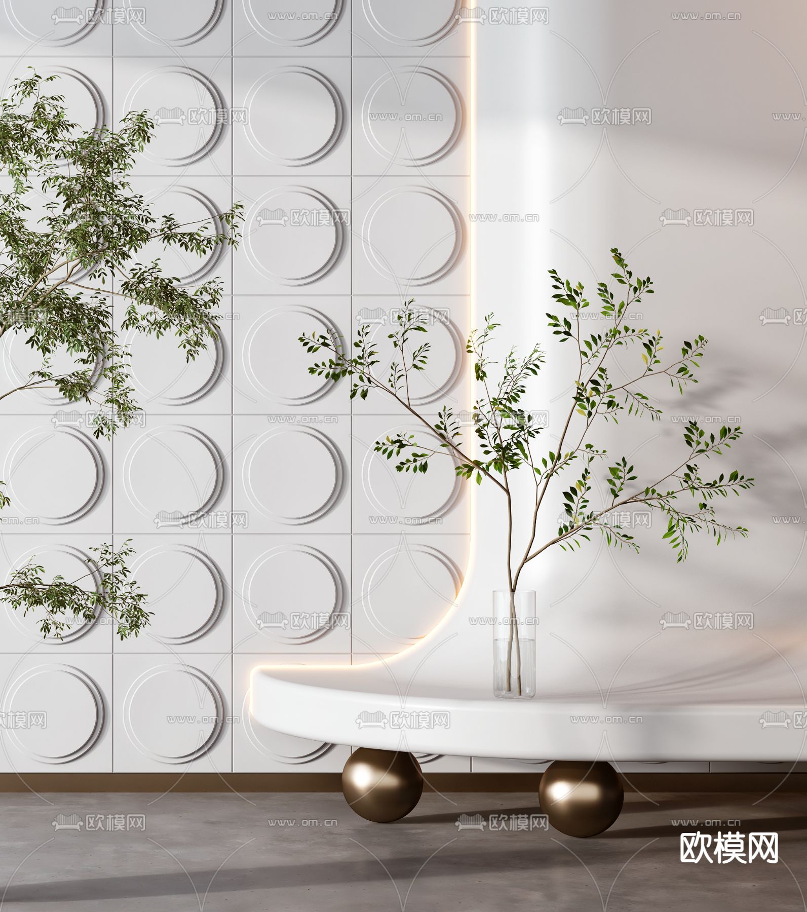 现代盆栽盆景组合3d模型