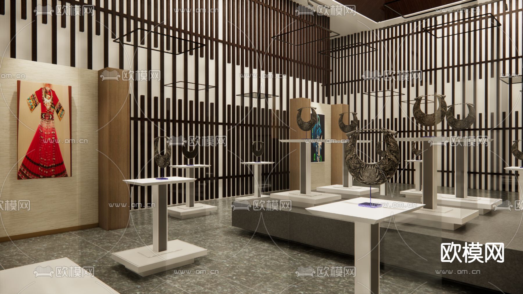 现代少数民族博物馆su模型下载（渲染图1）