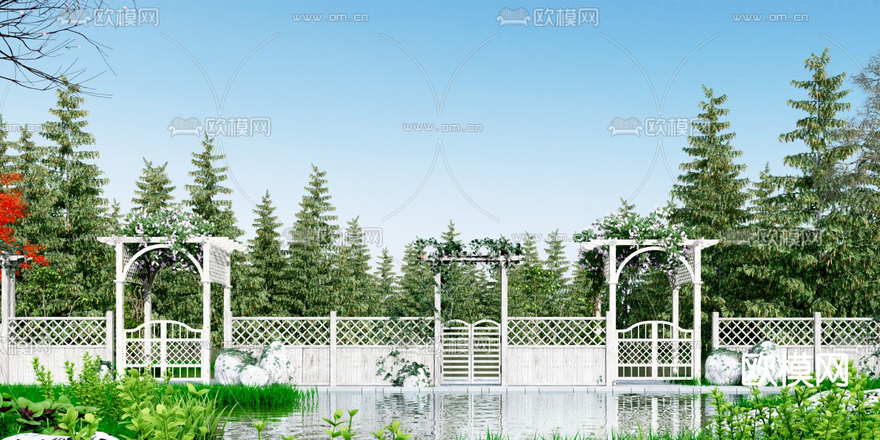 简欧廊架3d模型下载