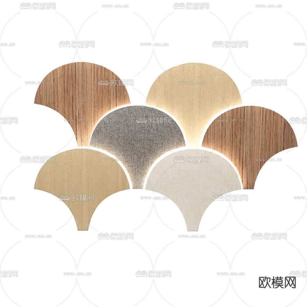 现代扇形壁灯3d模型下载