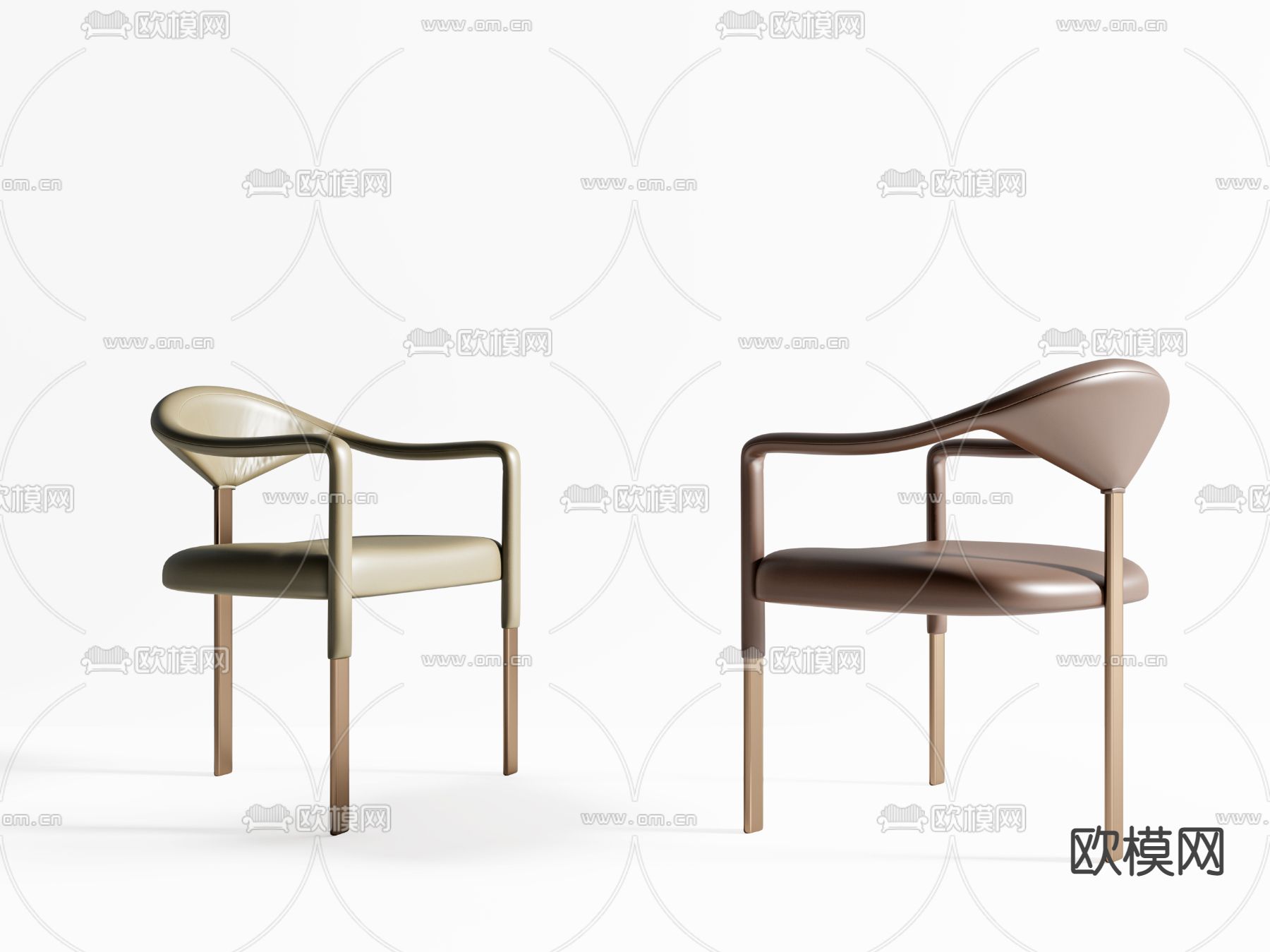 现代轻奢单椅3d模型下载