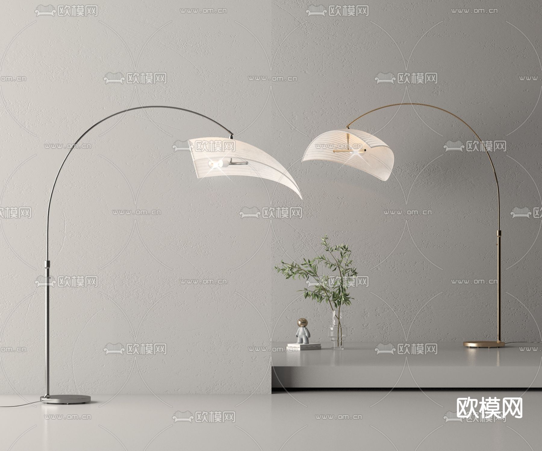 现代轻奢落地灯3d模型下载