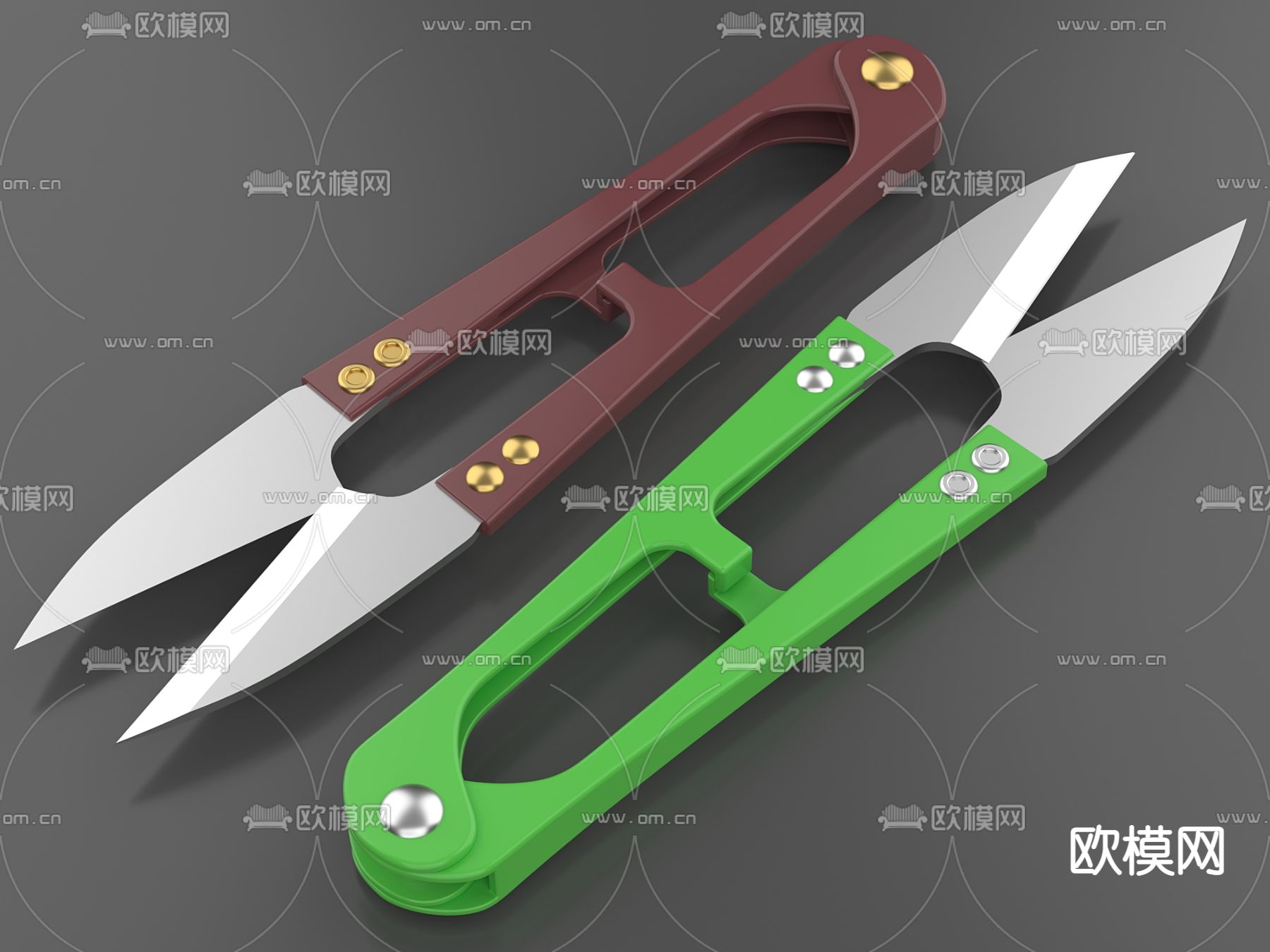 现代U型剪刀3d模型下载